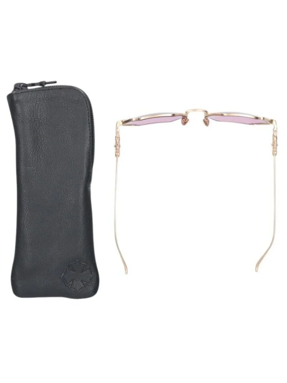 Chrome Hearts Creamed Floral Temple Hexagon Frame Sunglasses Eyewear
